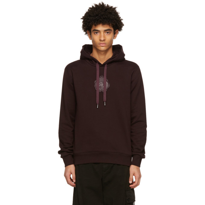 Dolce and Gabbana Burgundy Logo Patch Hoodie Dolce & Gabbana