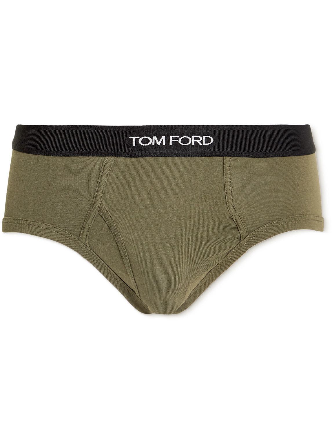 TOM FORD - Stretch-Cotton Jersey Briefs - Green TOM FORD