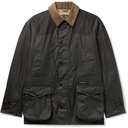 BARBOUR GOLD STANDARD - Oakby Corduroy-Trimmed Waxed-Cotton Jacket - Green - S