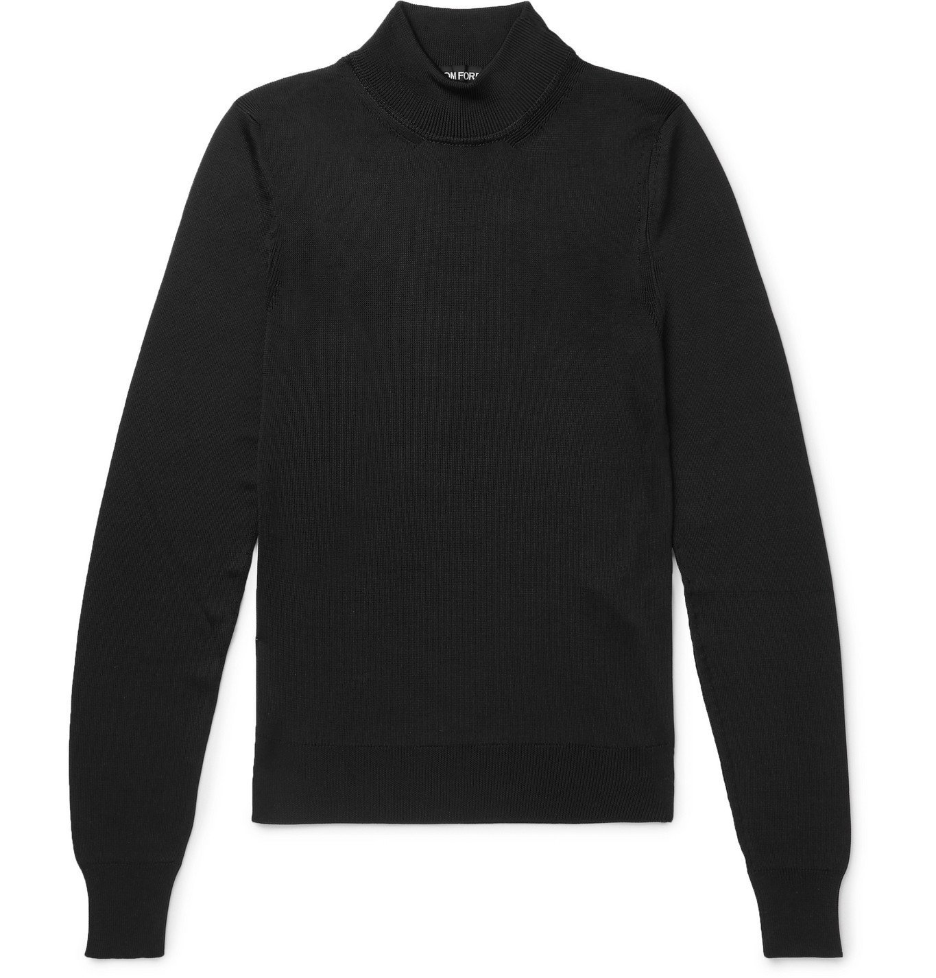 Slim-Fit Silk Mock-Neck Sweater 