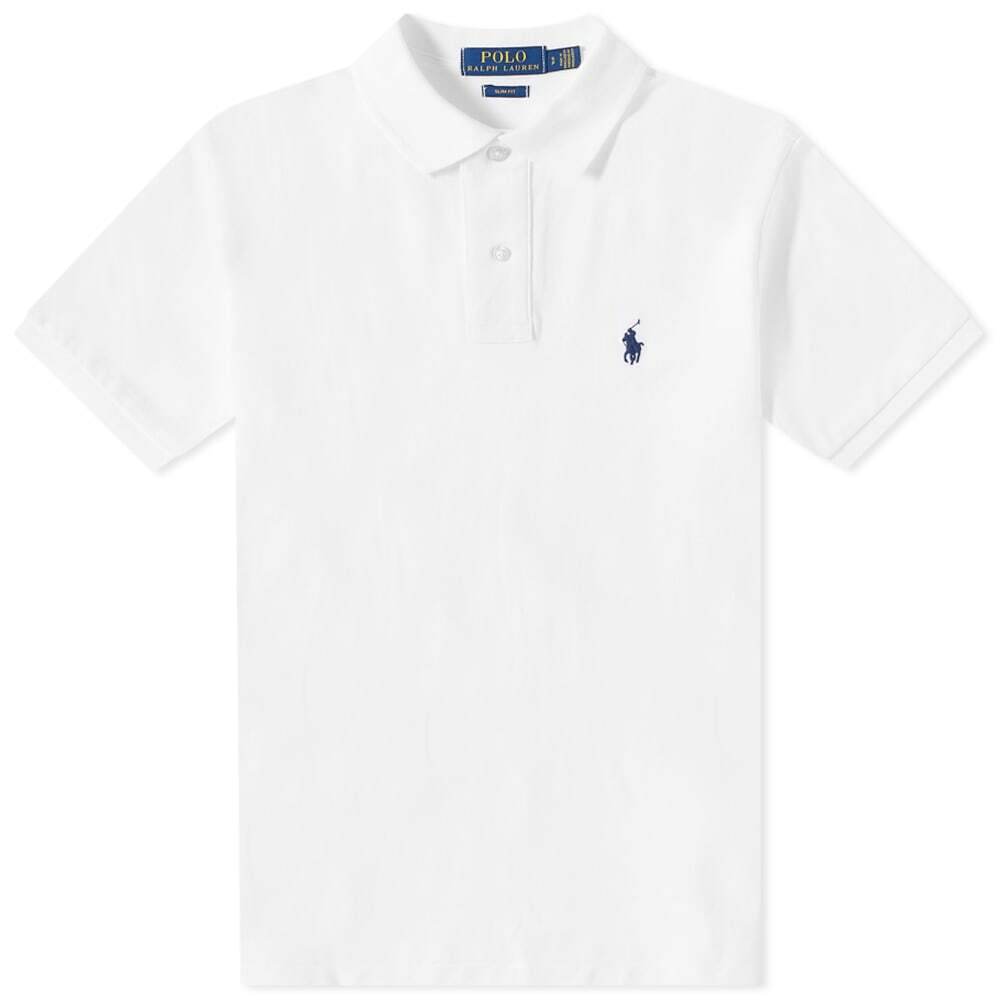 Polo Ralph Lauren Men's Custom Fit Polo Shirt in White Polo Ralph Lauren