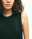 Brooks Brothers Women's Sparkling Cable Knit Cropped Sleeveless Sweater | Black