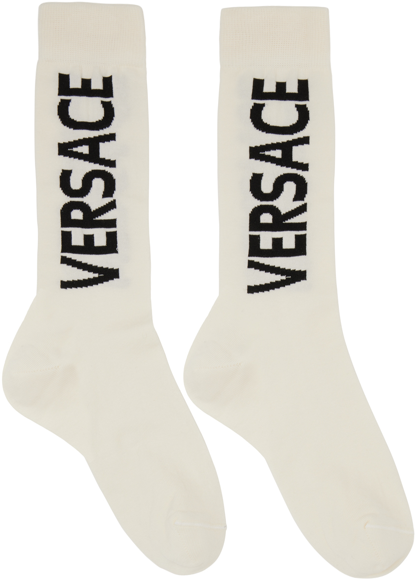 Versace White Cotton Socks Versace