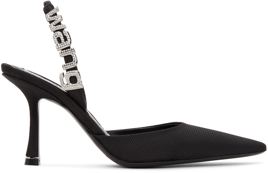 black canvas heels