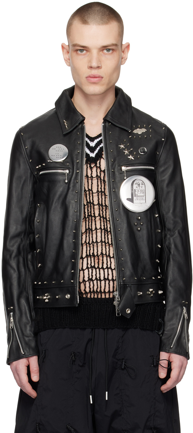 99%IS- Black Studded Leather Jacket 99% IS