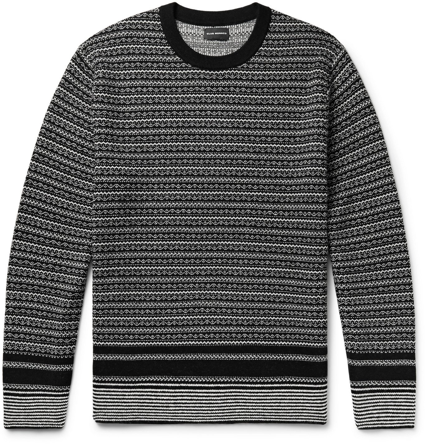 CLUB MONACO - Fair Isle Jacquard-Knit Sweater - Black Club Monaco
