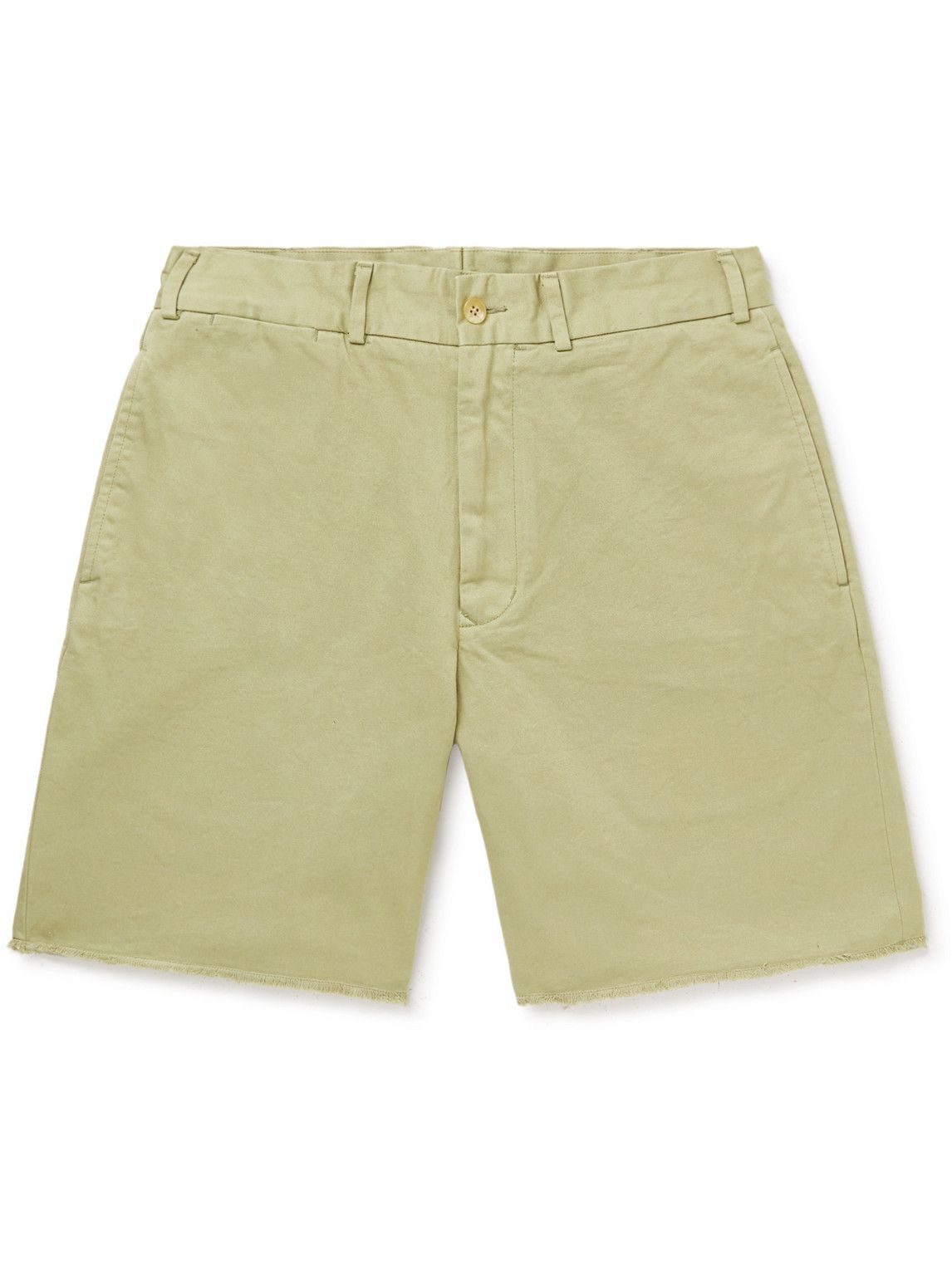 Beams Plus - Wide-Leg Distressed Cotton-Gabardine Bermuda Shorts ...