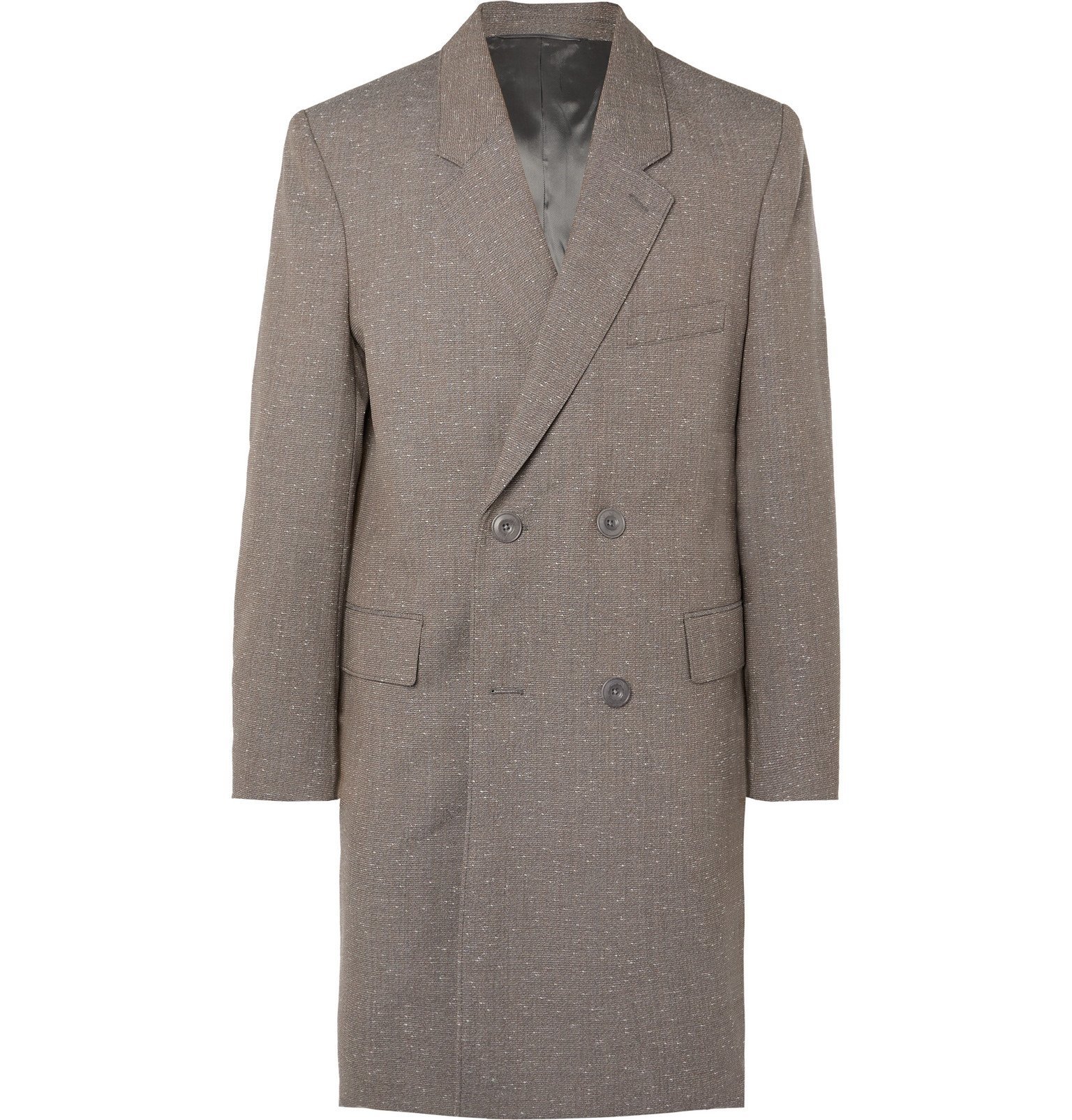 Lemaire - Mélange Virgin Wool-Blend Double-Breasted Overcoat - Gray Lemaire