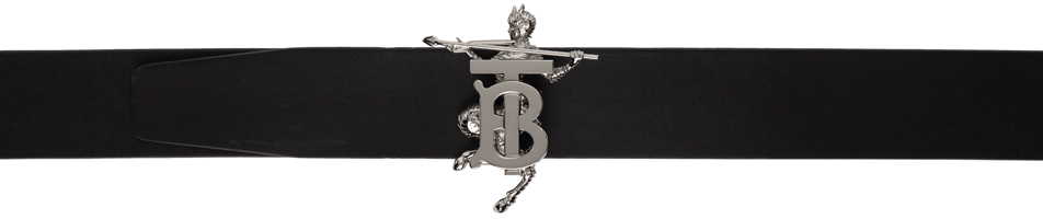 Photo: Burberry Reversible Black & Silver Mythical Alphabet TB Faun Belt