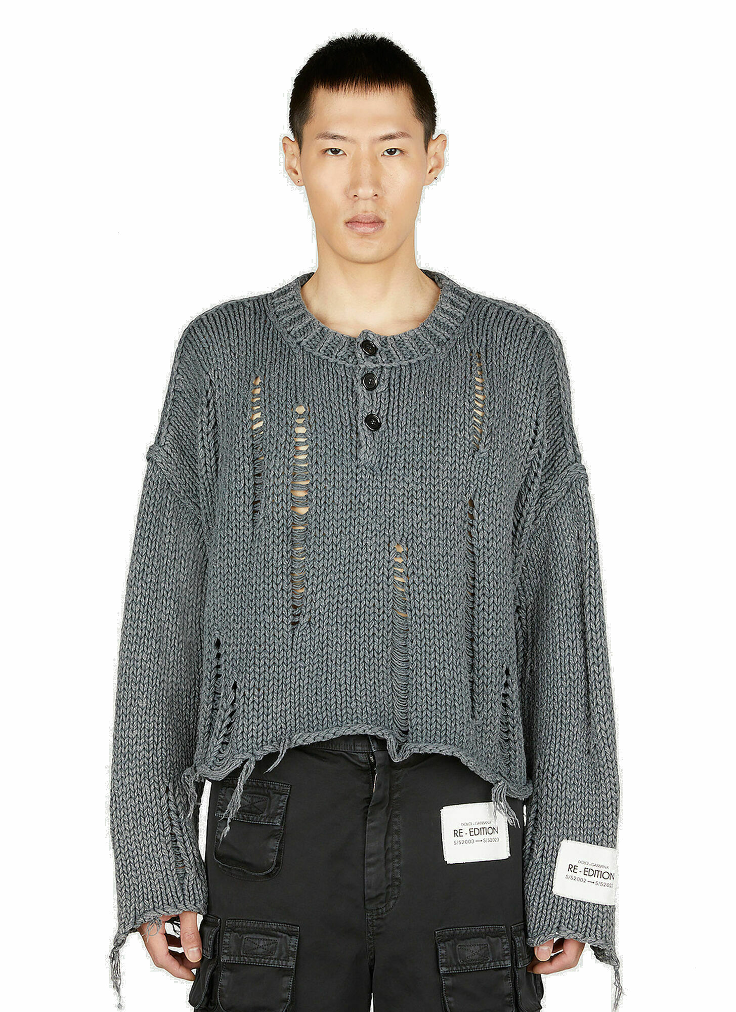 Photo: Dolce & Gabbana - Destroyed Sweater in Grey