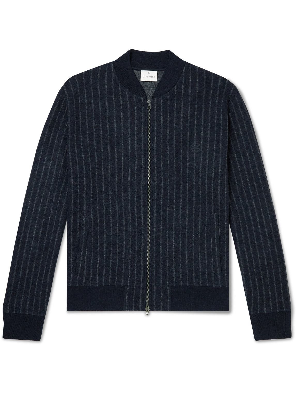 Kingsman - Striped Brushed Wool-Jersey Jacket - Blue Kingsman