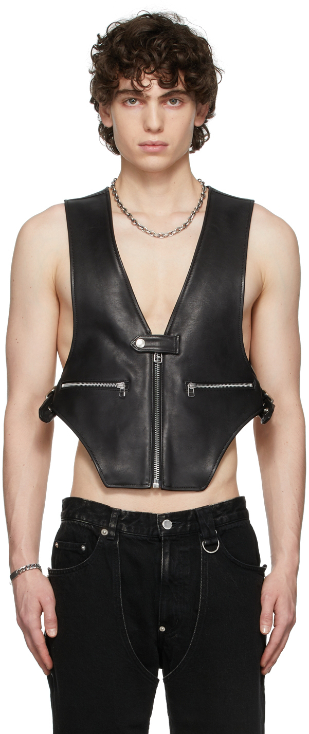 Johnlawrencesullivan Black Leather Vest Johnlawrencesullivan