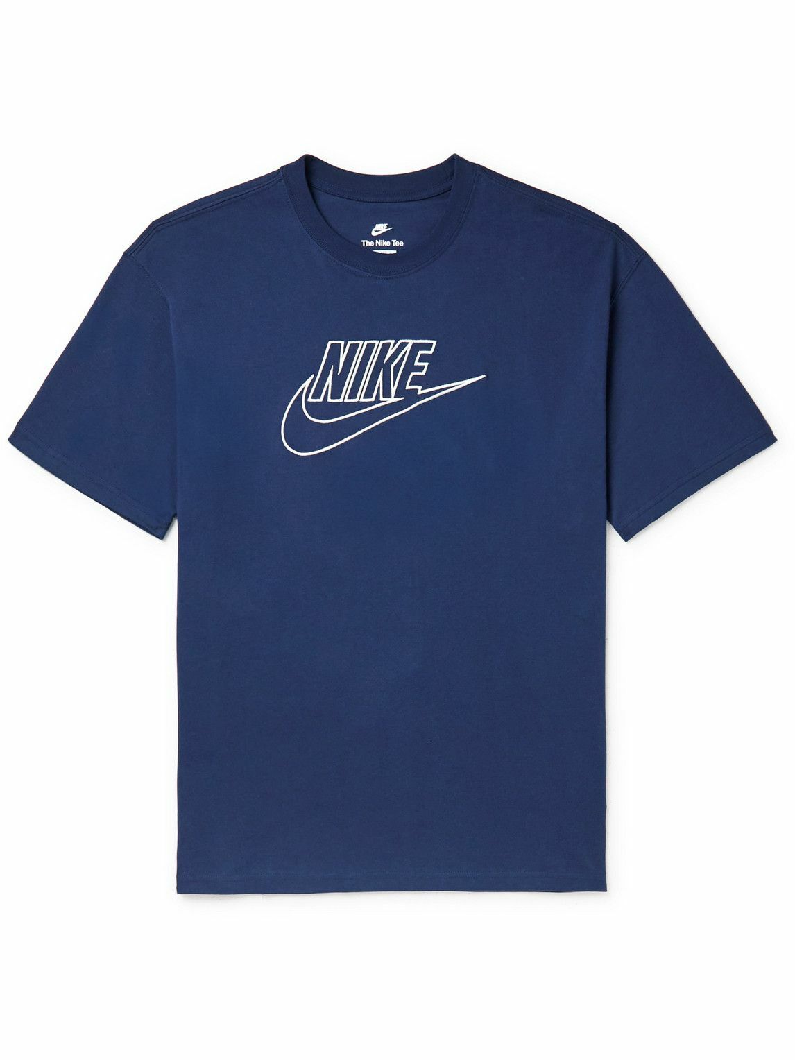 Nike - NSW Logo-Embroidered Cotton-Jersey T-Shirt - Blue Nike