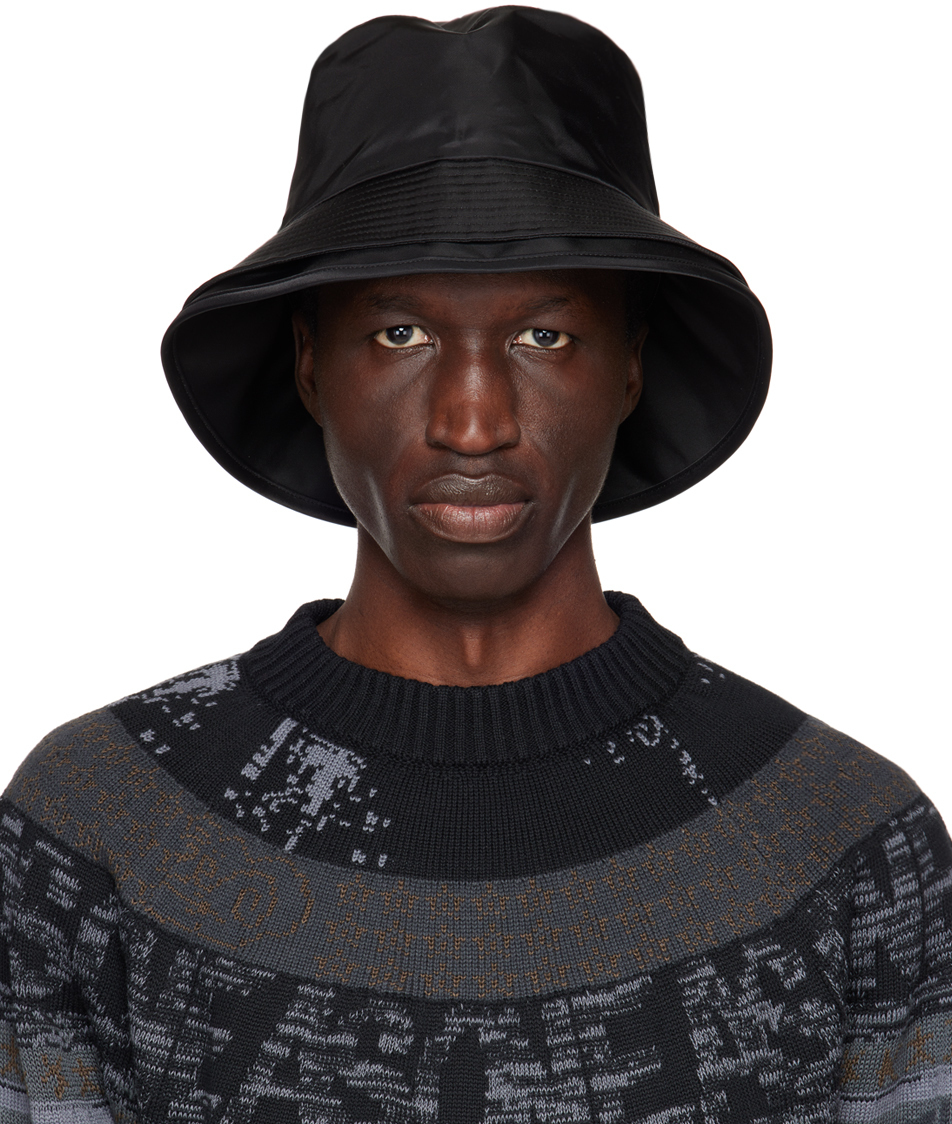 sacai Black Double Brim Bucket Hat Sacai