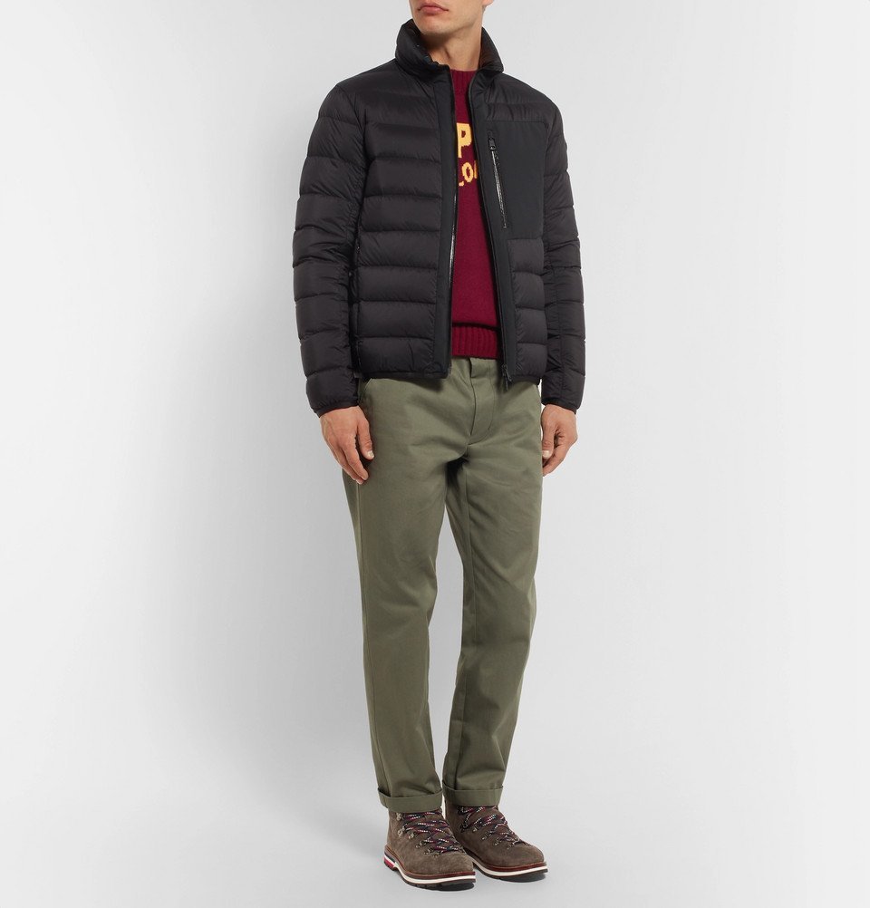Moncler - Intarsia Wool-Blend Sweater - Men - Burgundy Moncler