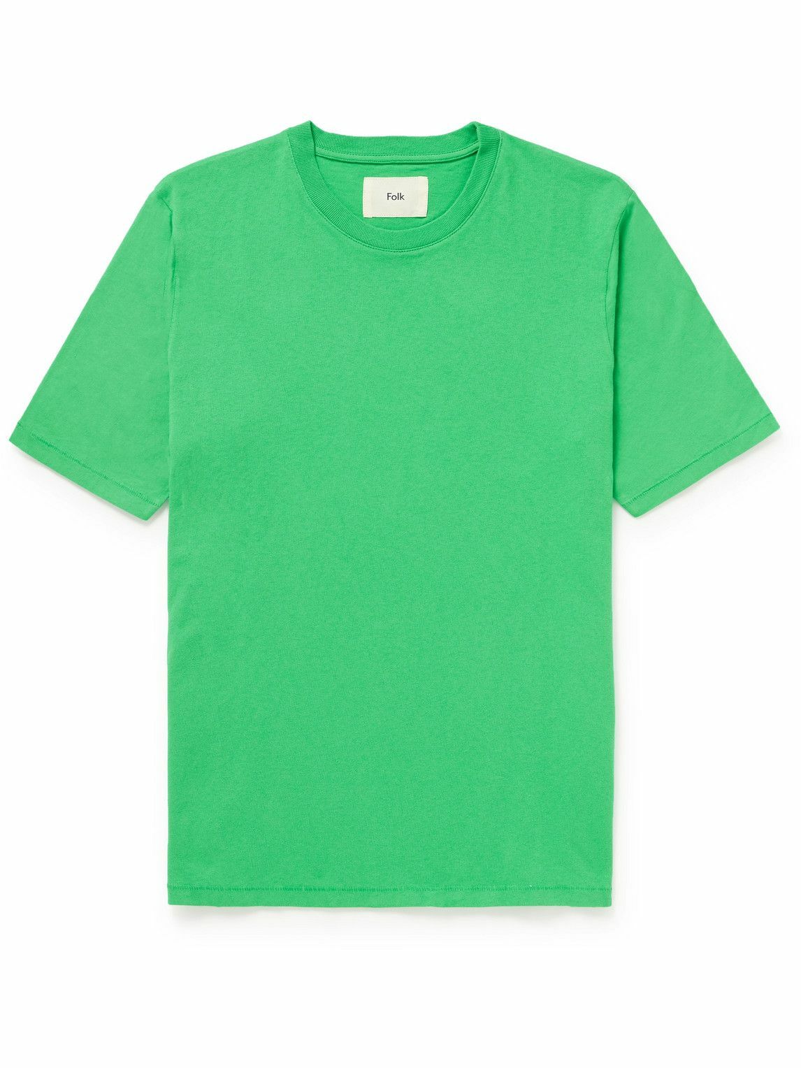 Folk - Garment-Dyed Cotton-Jersey T-Shirt - Green Folk