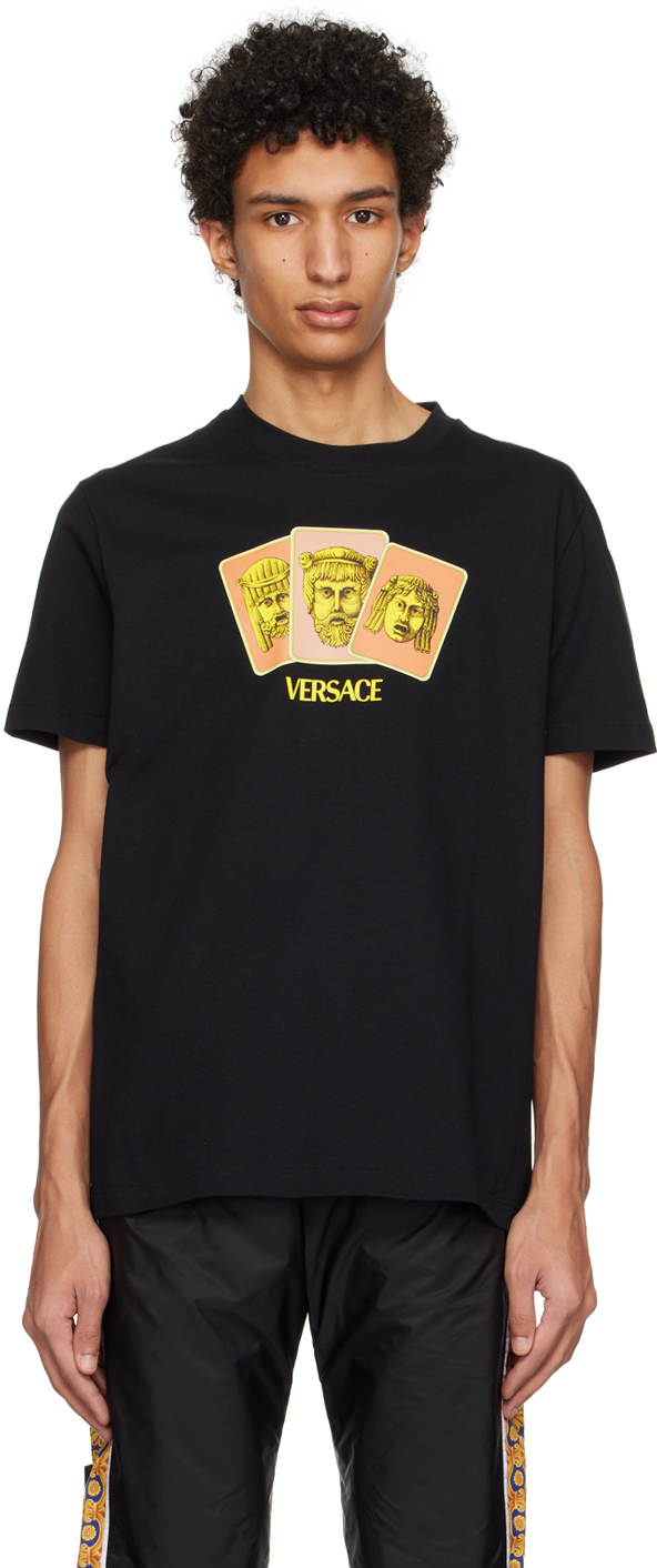 Versace Black 'Le Maschere' T-Shirt Versace