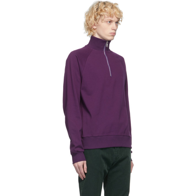 purple half zip sweater