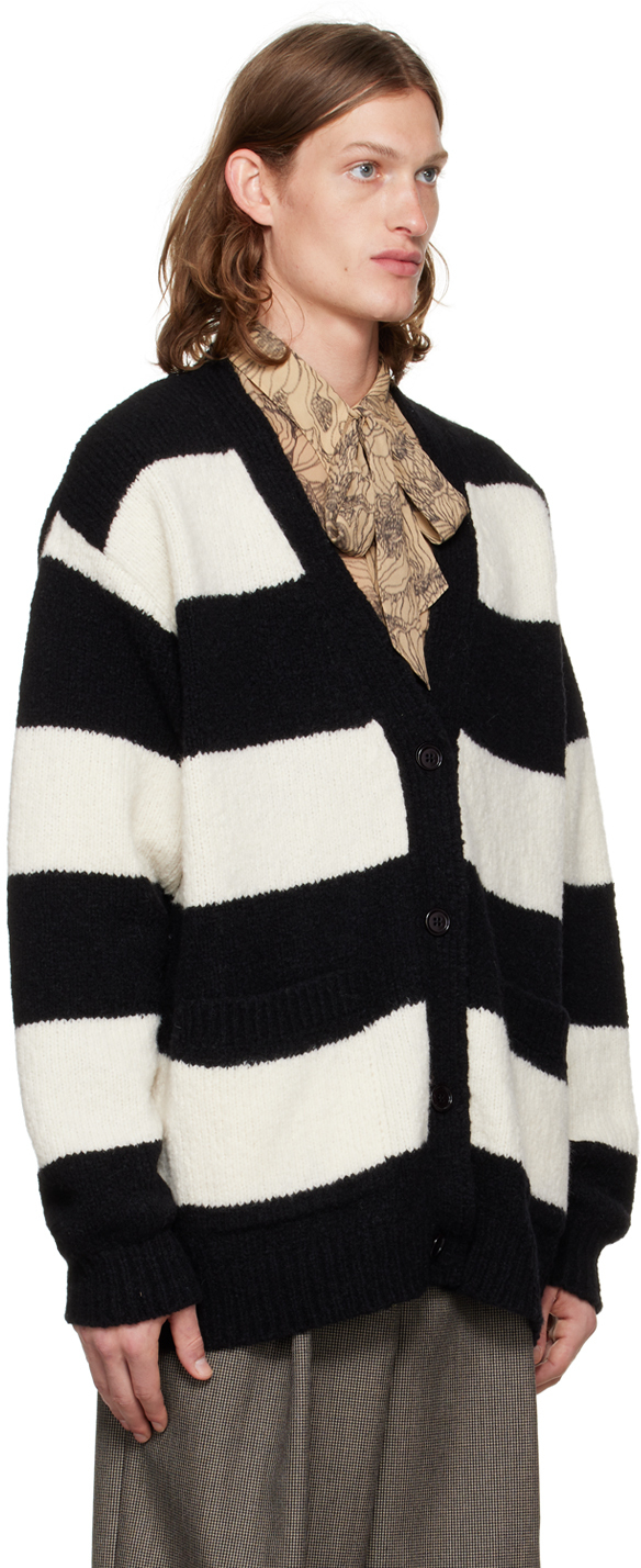 Dries Van Noten Black & White Stripe Cardigan Dries Van Noten