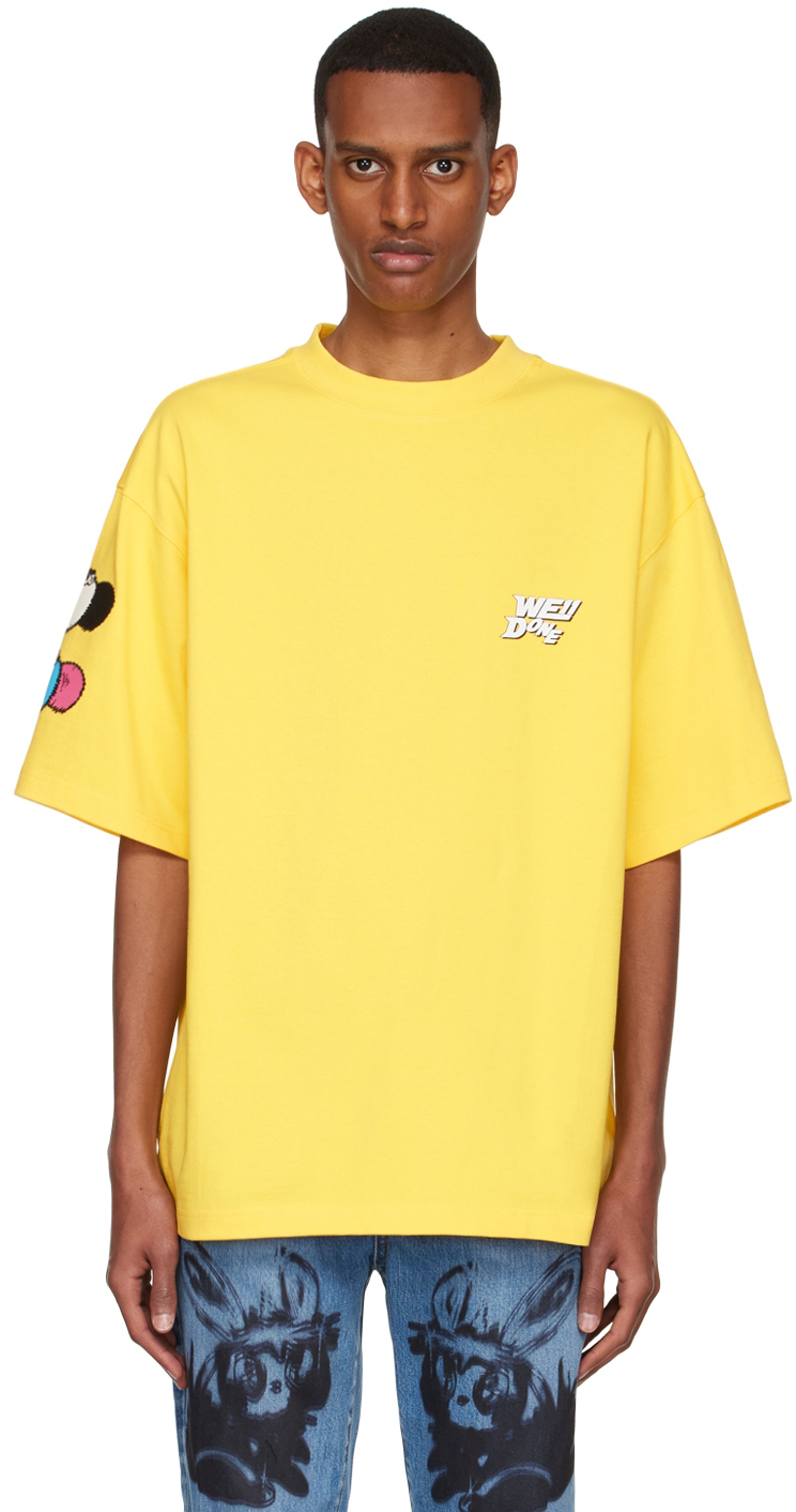 We11done Yellow Cotton T-Shirt We11done