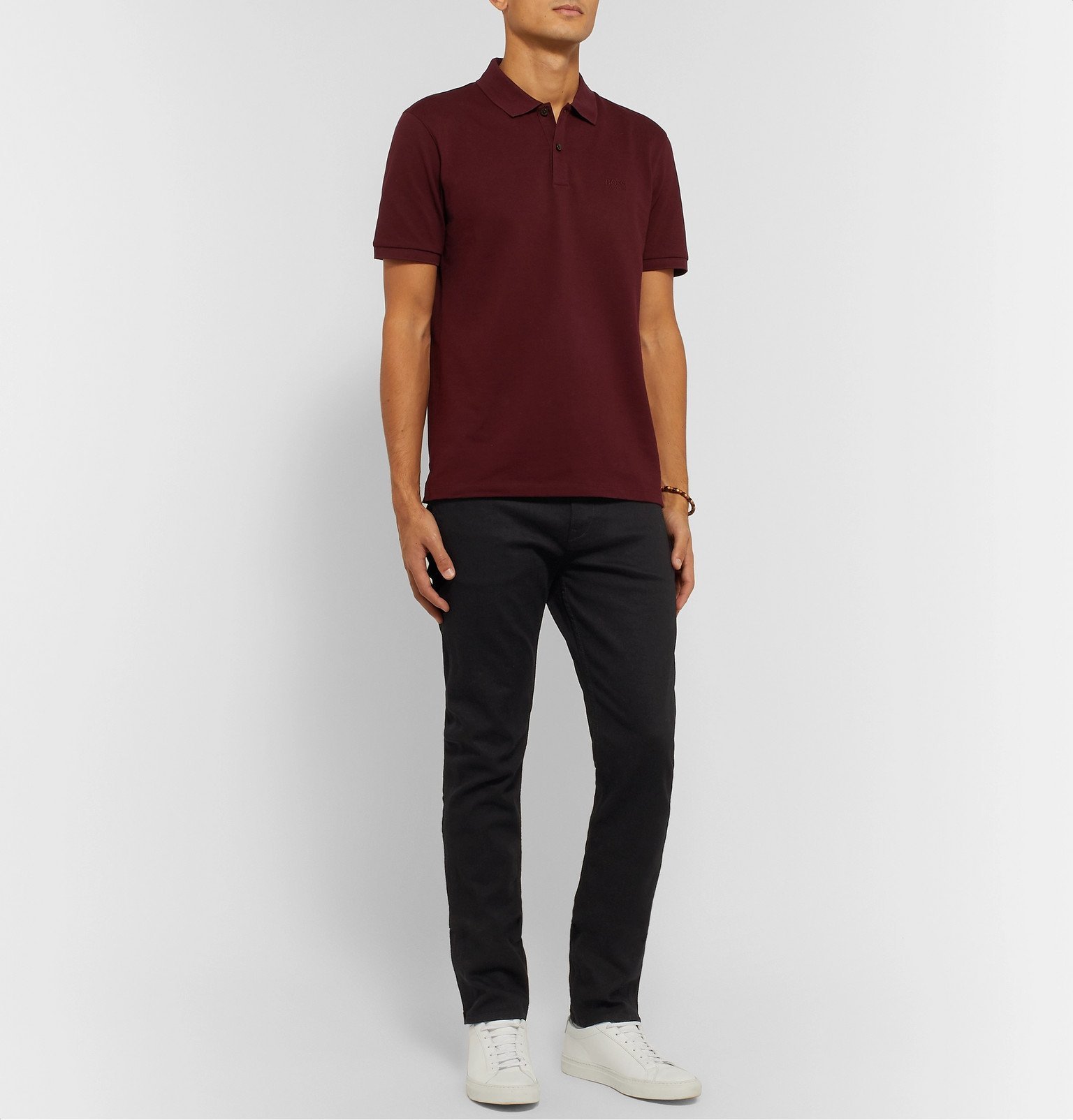 Hugo Boss - Pallas Cotton-Piqué Polo Shirt - Burgundy Hugo Boss