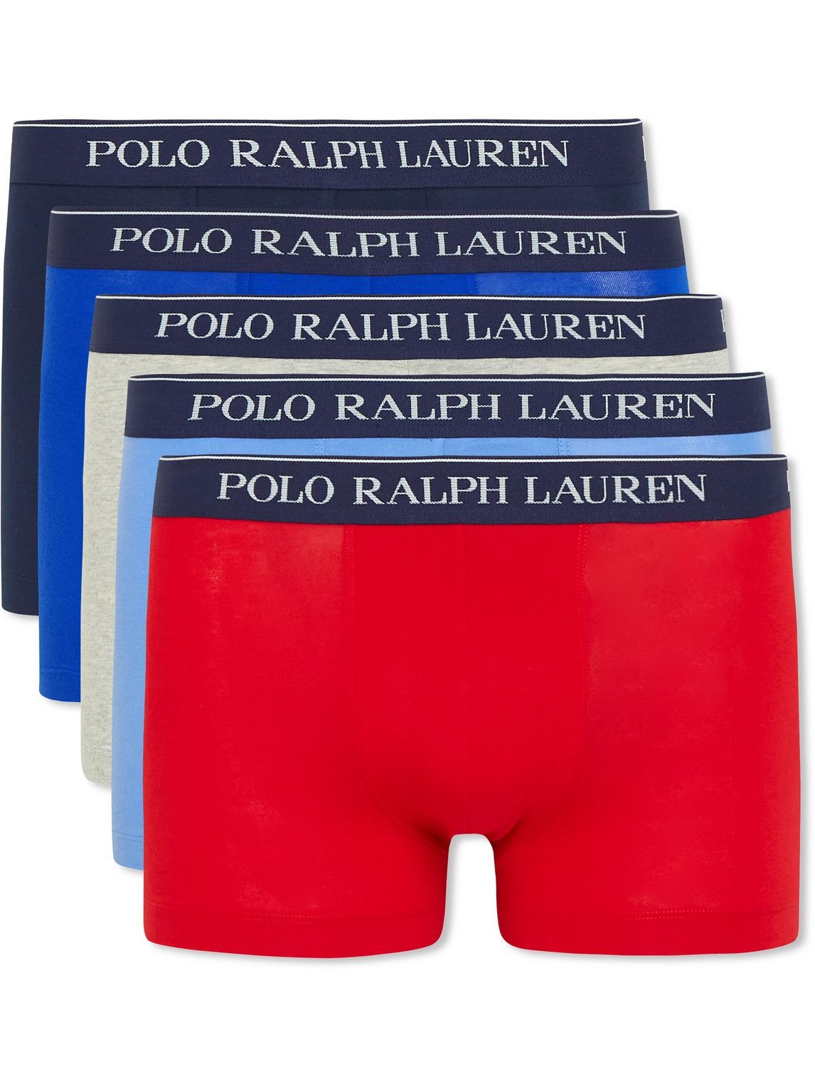 Polo Ralph Lauren - Five-Pack Stretch-Cotton Jersey Boxer Briefs - Multi