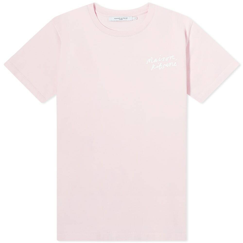 Photo: Maison Kitsuné Women's Mini Handwriting Classic T-Shirt in Light Pink