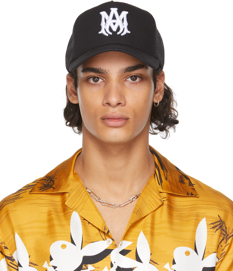 AMIRI Black M.A. Logo Trucker Cap Amiri