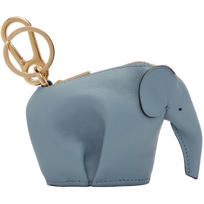 Loewe Blue Elephant Charm Keychain Loewe
