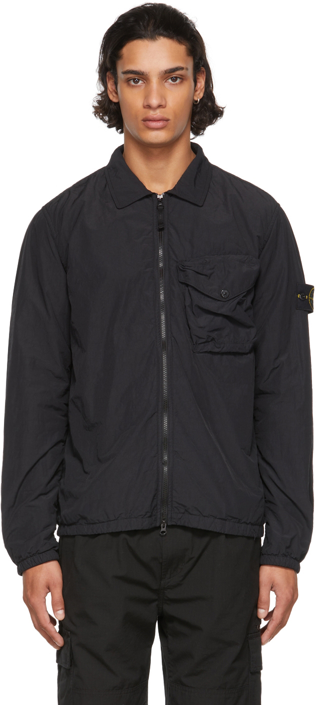 Stone Island Black Polartec® Alpha® Naslan Light Overshirt Jacket 