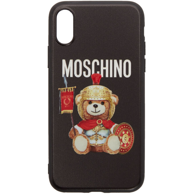 Moschino Black Roman Teddy Bear iPhone XS Case Moschino