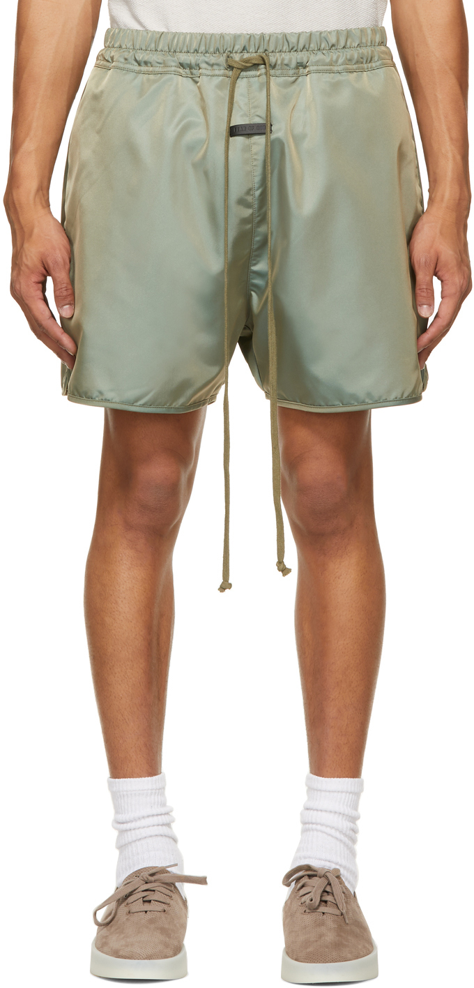 Fear of God Green Nylon Track Shorts Fear Of God