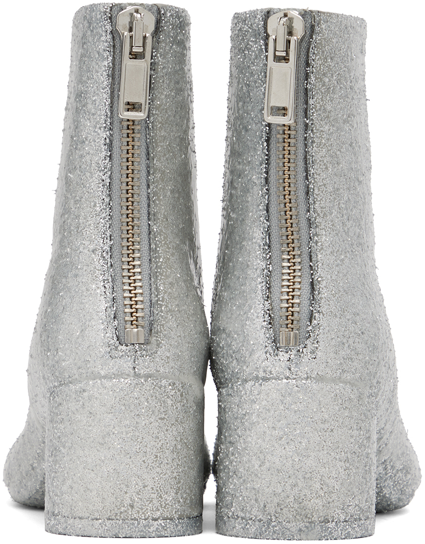 MM6 Maison Margiela Silver Glitter Boots MM6 Maison Margiela