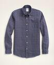 Brooks Brothers Men's Regent Regular-Fit Irish Linen Faded Tartan Shirt | Blue