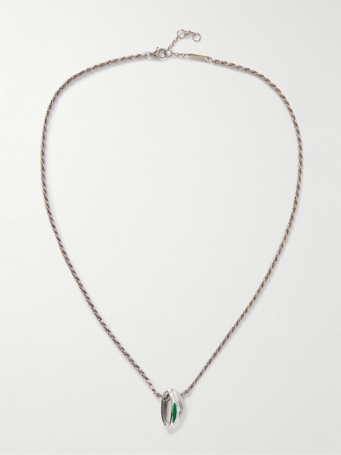 Bottega Veneta - Sterling Silver and Enamel Pendant Necklace
