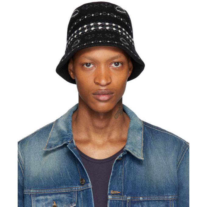 Alanui Black Jacquard Bucket Hat Alanui