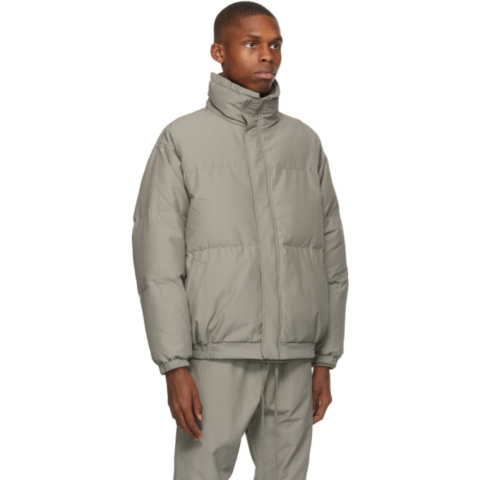 Essentials Taupe Nylon Puffer Jacket Essentials