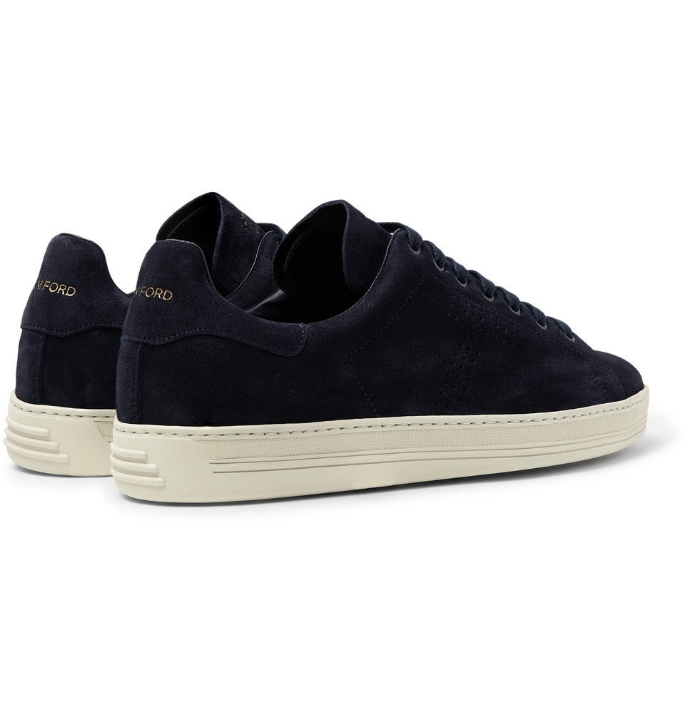 TOM FORD - Warwick Perforated Suede Sneakers - Midnight blue TOM FORD