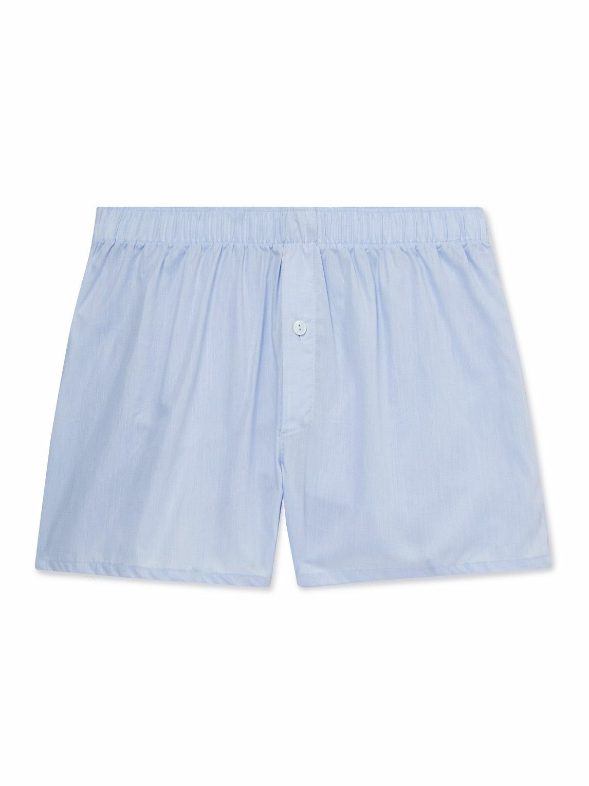 Hanro - Mercerised Cotton Boxer Shorts - Blue Hanro