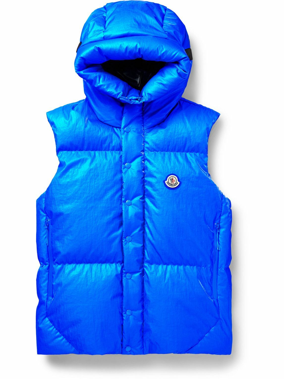 Photo: Moncler - Lawu Quilted Ripstop Hooded Down Gilet - Blue
