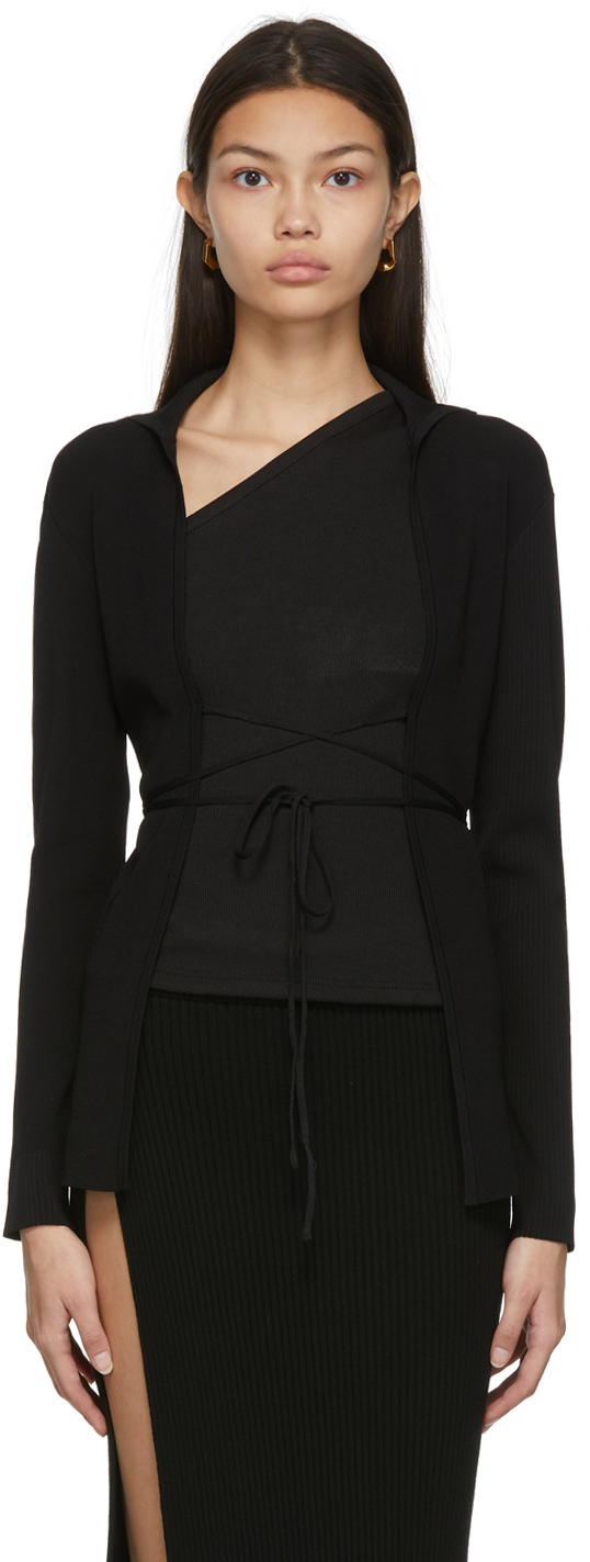 Christopher Esber Black Tie Front Cardigan Christopher Esber