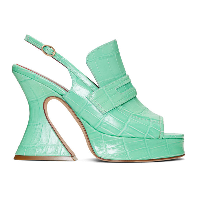green croc heels