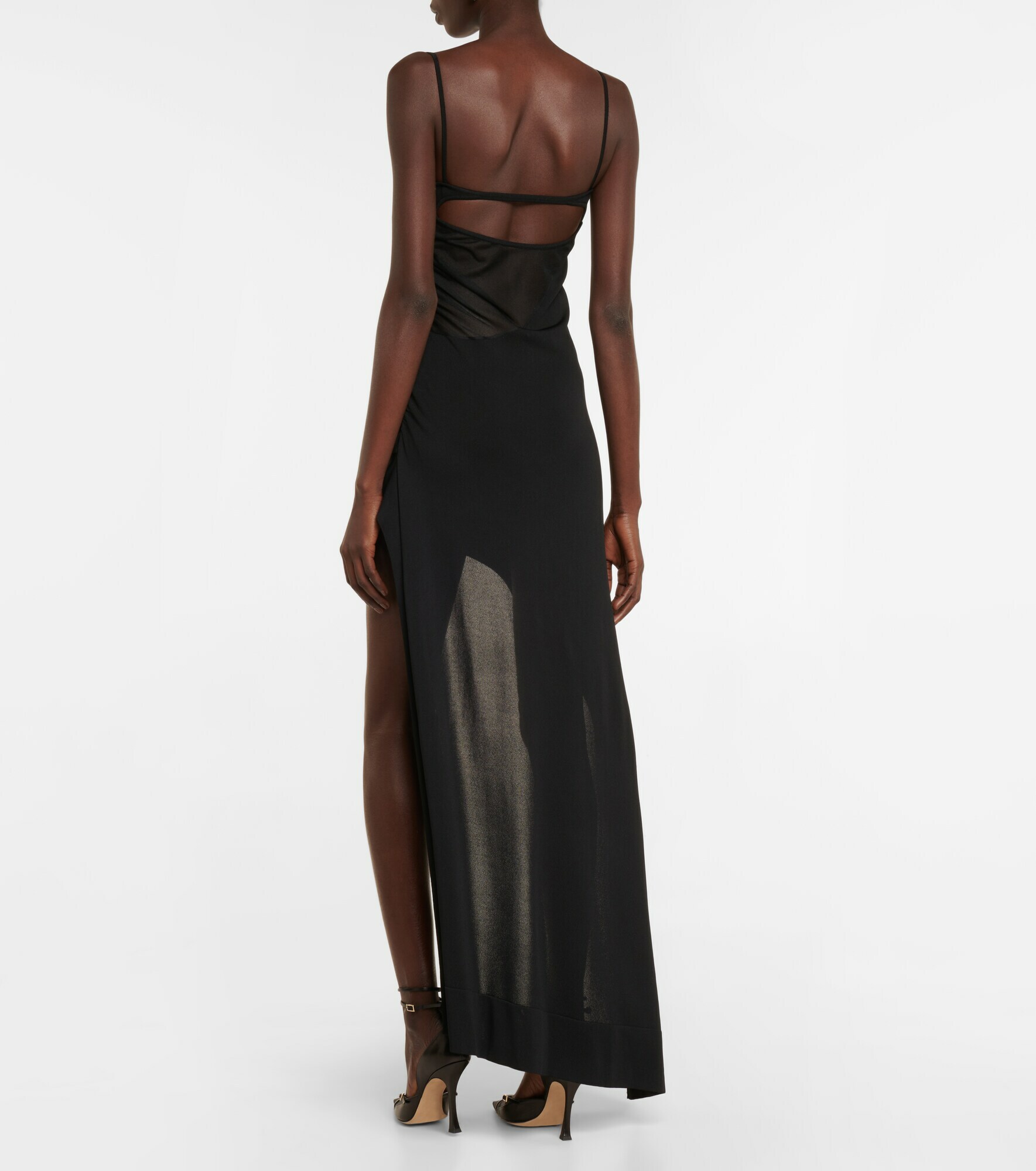 Mugler Asymmetric knit slip dress Mugler
