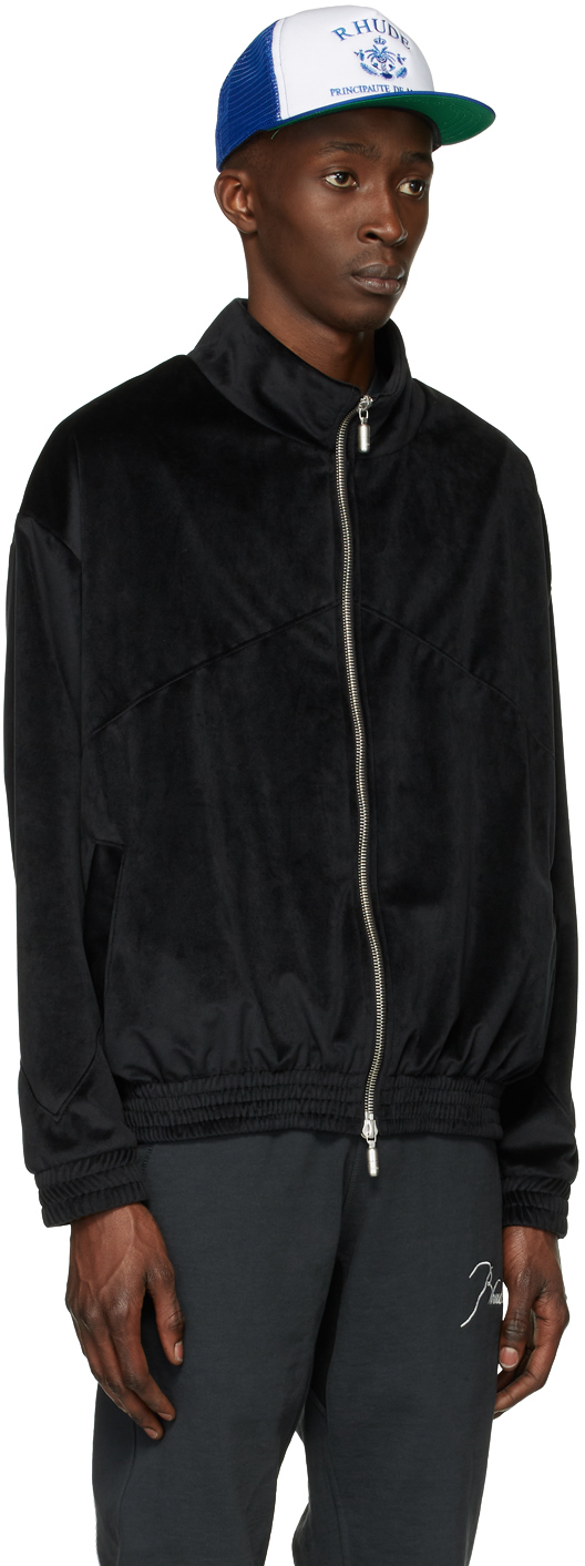 Rhude Black Velvet Flight Jacket Rhude