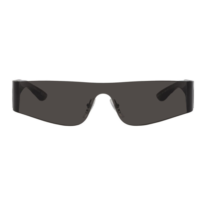 Balenciaga Black Mono Rectangle Sunglasses Balenciaga