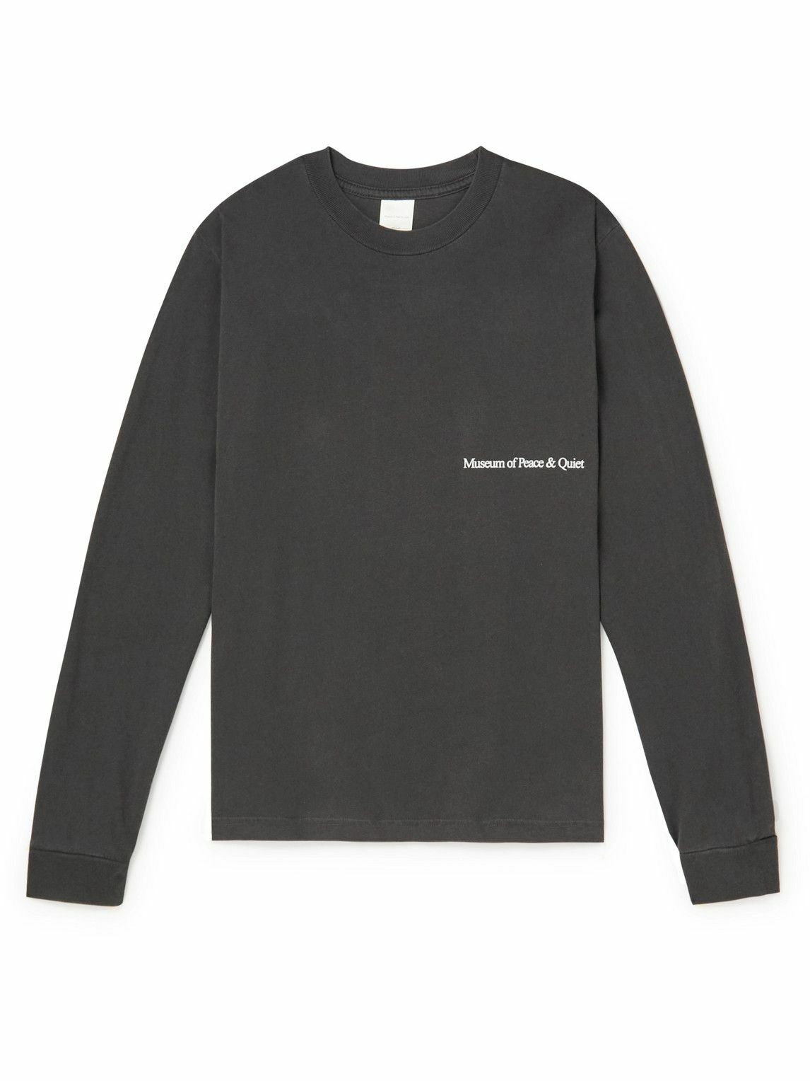 Museum Of Peace & Quiet Serif LogoPrint CottonJersey TShirt Gray