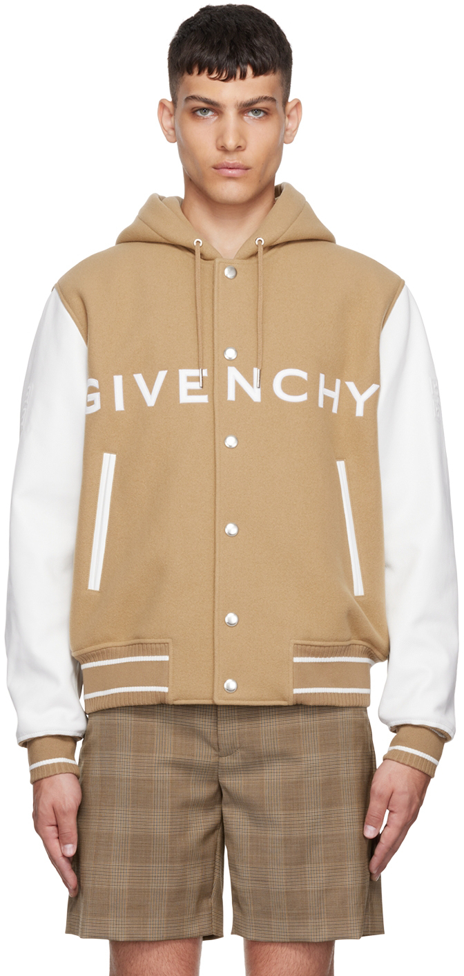 Givenchy Nappa Leather Bomber in Pale Yellow