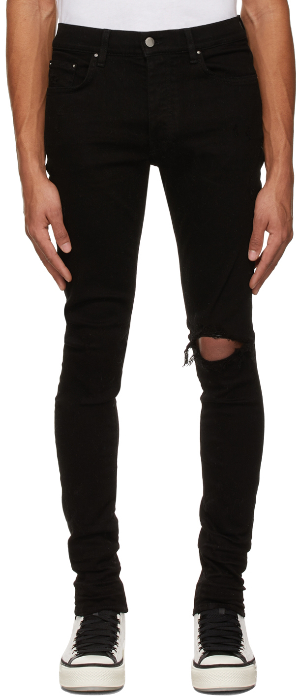 amiri black broken jeans