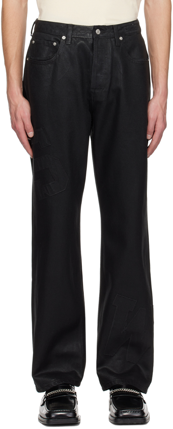 Saintwoods Black Waxed Jeans Saintwoods