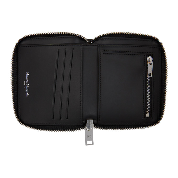 Maison Margiela Black Grained Zip-Around Wallet Maison Margiela